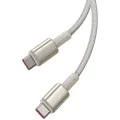 Baseus - Кабел за данни Tungsten Gold (P10319800G21-01) - Type-C към Type-C, Супер бързо зареждане, 100W, 480Mbps, 2m - Златен