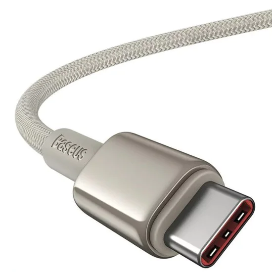 Baseus - Кабел за данни Tungsten Gold (P10319800G21-01) - Type-C към Type-C, Супер бързо зареждане, 100W, 480Mbps, 2m - Златен