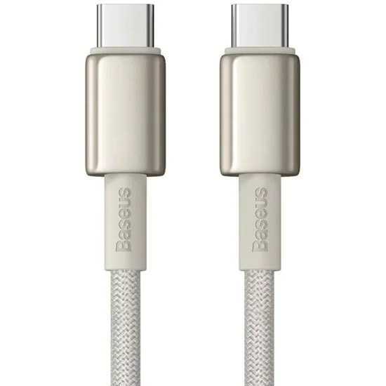 Baseus - Кабел за данни Tungsten Gold (P10319800G21-01) - Type-C към Type-C, Супер бързо зареждане, 100W, 480Mbps, 2m - Златен