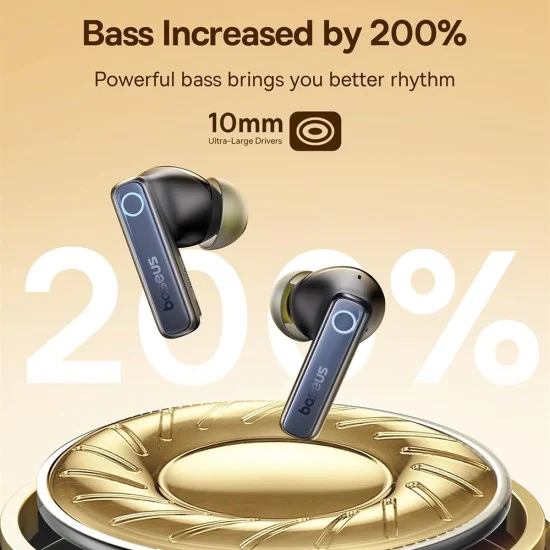 Baseus - Безжични слушалки Bowie 35 (A00073800123-00) - Наистина безжични, Bluetooth V5.3, 6 микрофона ENC, IPX4 - Черни