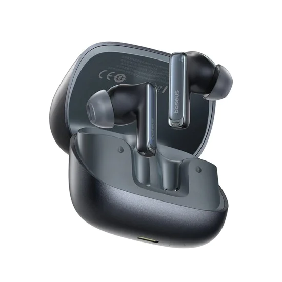 Baseus - Безжични слушалки M2s Ultra (A00074101123-00) - Наистина безжични, Bluetooth 5.4, 4-микрофонно ENC, Smart Display - Черни