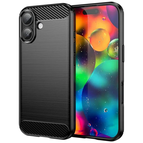 Калъф за iPhone 17 - Techsuit - Carbon Silicone - Черен