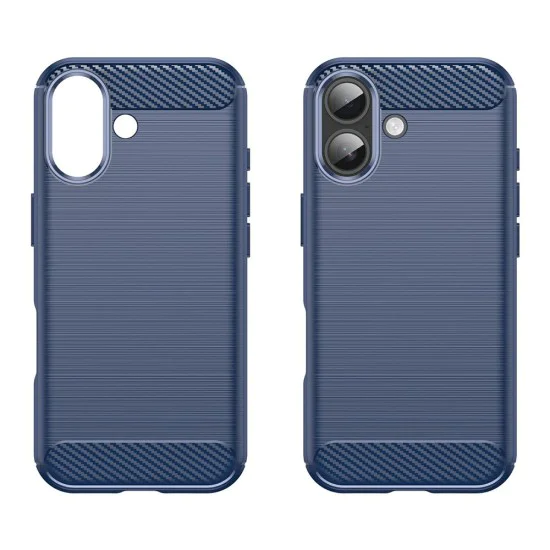 Калъф за iPhone 17 - Techsuit - Carbon Silicone - Син