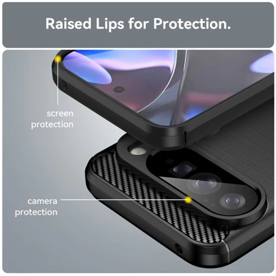 Калъф за Google Pixel 10 Pro XL - Techsuit - Carbon Silicone - Черен