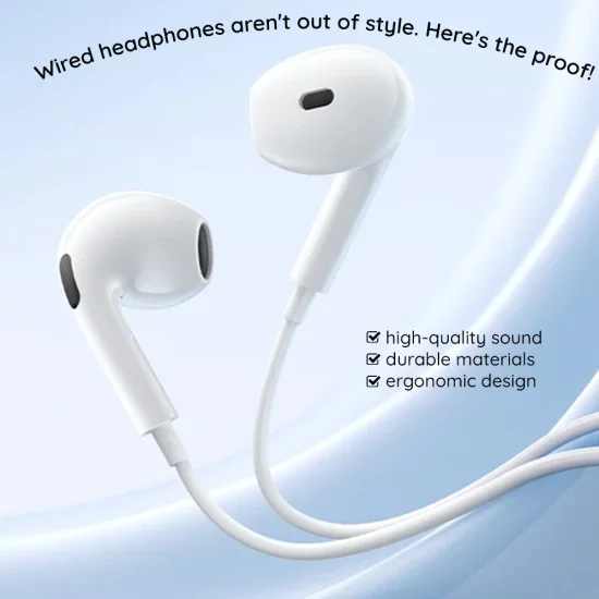 Слушалки – Baseus Encok CZ19 – Type-C, 13 мм драйвери, 60° полу-in-ear, всепосочен микрофон – Бял