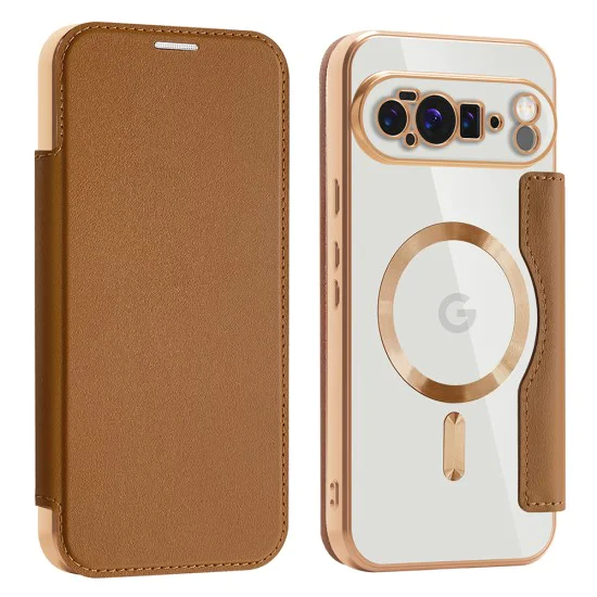 Калъф Камера за Google Pixel 10 Pro XL - SmartMag Book Case - Кафяв