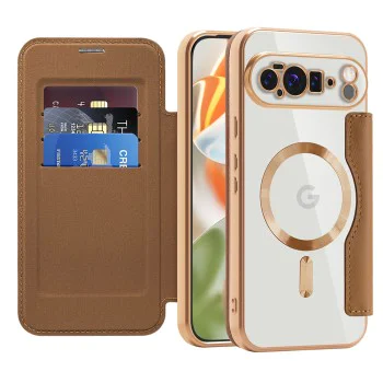 Калъф Камера за Google Pixel 10 Pro XL - SmartMag Book Case - Кафяв