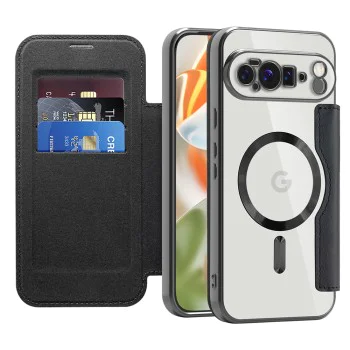 Калъф Камера за Google Pixel 10 Pro XL - SmartMag Book Case - Черен