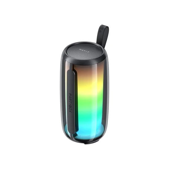 Havit - Безжичен високоговорител (SK879BT) - USB-C, Bluetooth, TWS, RGB светлини, AUX, Micro SD, FM, IPX5, 8W, 1800mAh - Черен