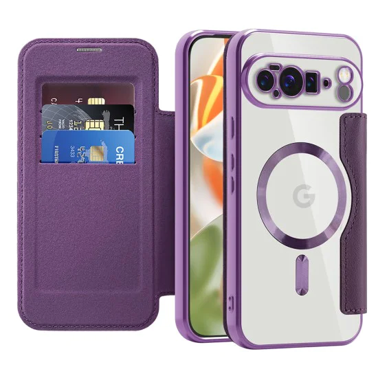 Калъф Камера за Google Pixel 10 Pro XL - SmartMag Book Case - Лилав