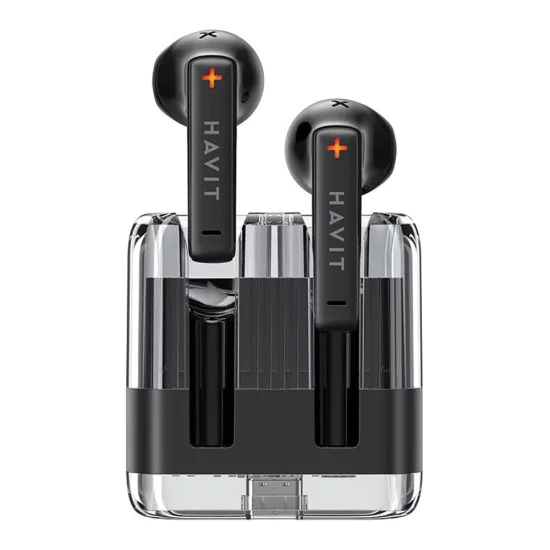 Havit - Безжични слушалки (TW981) - Type-C, Bluetooth 5.3, TWS, микрофон, прозрачен корпус, 13 мм драйвери, 300 mAh - Черни