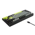 Havit - Геймърска клавиатура (KB904L) - за видеоигри, USB, RGB светлини, 85 клавиша, бързо задействане, 1.8 м, 5V, 8kHz - черна / зелена