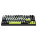 Havit - Геймърска клавиатура (KB904L) - за видеоигри, USB, RGB светлини, 85 клавиша, бързо задействане, 1.8 м, 5V, 8kHz - черна / зелена
