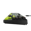 Havit - Геймърска клавиатура (KB904L) - за видеоигри, USB, RGB светлини, 85 клавиша, бързо задействане, 1.8 м, 5V, 8kHz - черна / зелена