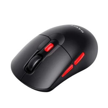 Havit - Безжична мишка (MS59WB) - 2.4GHz, 800/1200/1600 DPI, ABS, PC, AA батерия - Черна / Червена