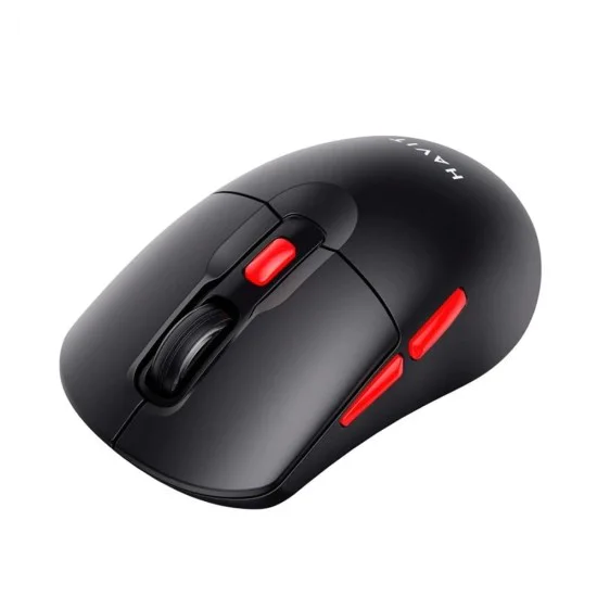 Havit - Безжична мишка (MS59WB) - 2.4GHz, 800/1200/1600 DPI, ABS, PC, AA батерия - Черна / Червена
