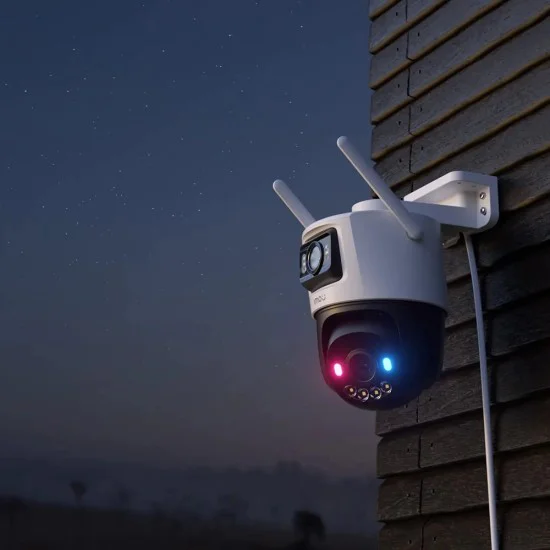 Imou - Външна камера Cruiser Dual 2 PRO (IPC-S7XFP-8U0WED) - 4+4MP, AI IMOU SENSE, Wi-Fi 6, Двоен IR, PT, Аларма, IP65 - Бяла