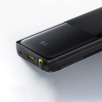 Baseus - Power Bank Bipow 2 (P10077101113-00) - с вграден USB-C кабел, Type-C, USB, Smart Display, 10000mAh, 20W - Черен