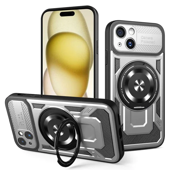 Калъф за iPhone 15 Plus - RuggedCam - Сив