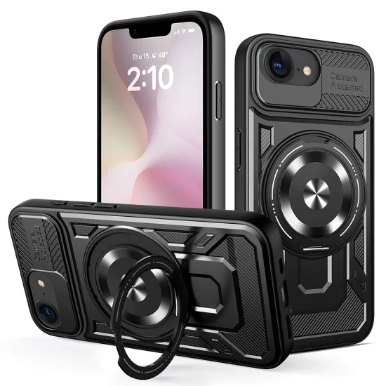 Калъф за iPhone 16e - RuggedCam - Черен