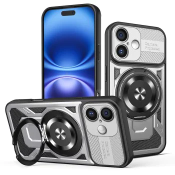 Калъф за iPhone 16 - RuggedCam - Сив