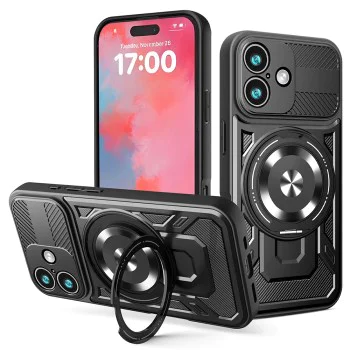 Калъф за iPhone 17 - RuggedCam - Черен