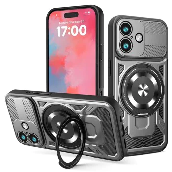 Калъф за iPhone 17 - RuggedCam - Сив