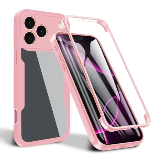 Калъф за iPhone 17 Pro Max - Techsuit - ColorVerse 360 ​​Series + Screen Protector - Розов