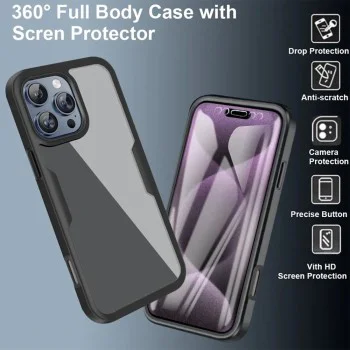 Калъф за iPhone 17 Pro Max - Techsuit - ColorVerse 360 ​​Series + Screen Protector - Розов