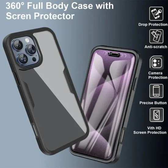 Калъф за iPhone 17 Pro - Techsuit - ColorVerse 360 ​​Series + Screen Protector - Лилав