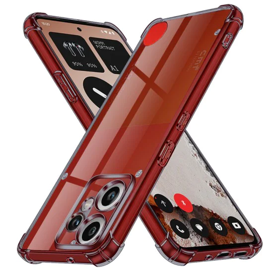 Калъф за Nothing CMF Phone 2 Pro - Techsuit - Удароустойчив Clear Silicone - Опушено Черен
