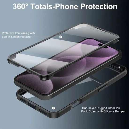 Калъф за iPhone 17 - Techsuit - ColorVerse 360 ​​Series + Screen Protector - Розов