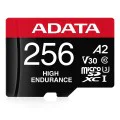 Adata - Карта памет (AUSDX256GUI3V30SHA2-RA1) - MicroSDXC, Адаптер, Клас 10, UHS-I V30, 256GB, Четене 100MB/s - Черна