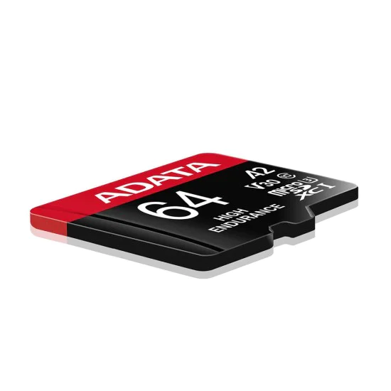 Adata - Карта памет (AUSDX64GUI3V30SHA2) - MicroSDXC с адаптер, Клас 10, UHS-I U3, V30, 64GB, Четене 100MB/s - Черна