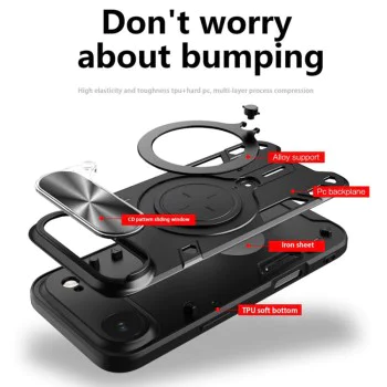 Калъф за iPhone 17 Air - Techsuit - CamGuard Pro - Черен