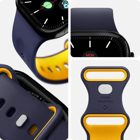 Каишка за Apple Watch 1/2/3/4/5/6/7/8/9/10/SE/SE 2/Ultra/Ultra 2 (42/44/45/46/49mm) - Spigen - Nano Pop - Син