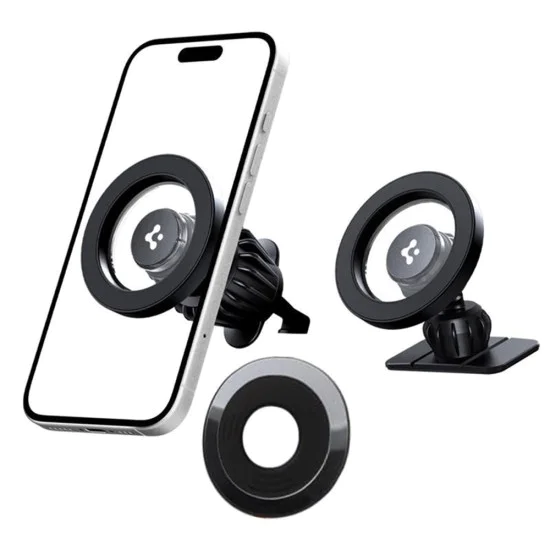 Spigen - Държач за кола (MFT13) - MagSafe, за табло, вентилационен отвор, 360° въртене, магнитен захват, универсален, регулируем - черен