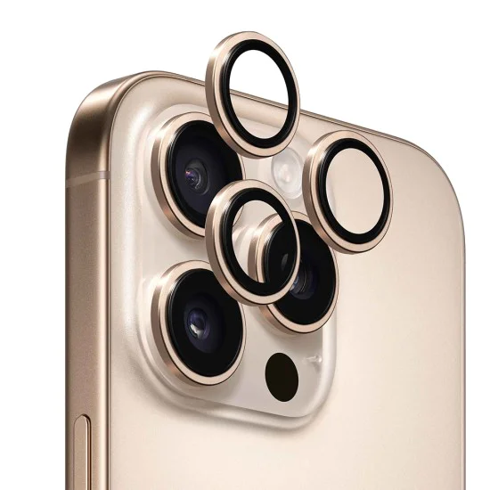 Протектор - Камера за iPhone 16 Pro / iPhone 16 Pro Max - ANANK - AR предпазител за обектив - Златно злато