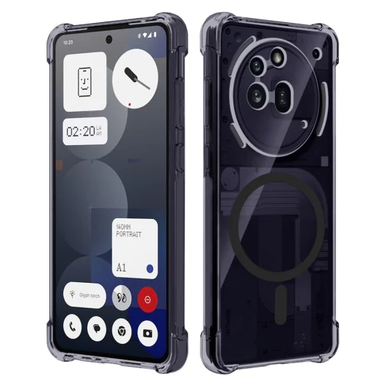 Калъф за Nothing Phone (3a) Pro - Techsuit - Удароустойчив Clear Silicone MagSafe - Опушено Черен