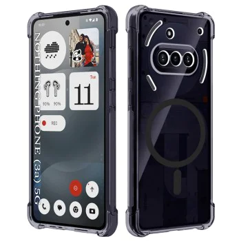 Калъф за Nothing Phone (3a) - Techsuit - Удароустойчив Clear Silicone MagSafe - Опушено Черен
