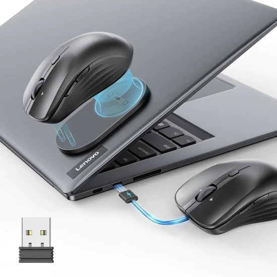 Безжична мишка – ESR MagMouse (6H0020201) – магнитен захват, Type-C кабел, 800–4800 DPI – Сива