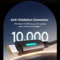 Baseus - Кабел за данни с осветена светлина (P10379000121-01) - за iPhone, лаптоп, Type-C, 100W, динамична светлина, E-marker чип, 2 м - Космическо черно
