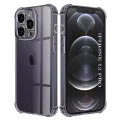 Калъф за iPhone 12 Pro - Techsuit - Удароустойчив Clear Silicone - Опушено Черен