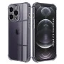 Калъф за iPhone 12 Pro - Techsuit - Удароустойчив Clear Silicone - Опушено Черен
