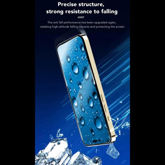 Протектор за iPhone 14 Pro - ANANK - 2.5D протектор за екран с подсилени ръбове - Черен