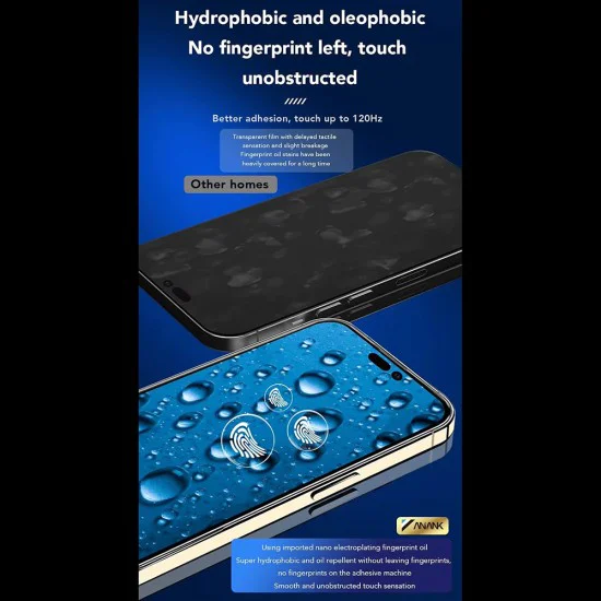 Протектор за iPhone 15 Pro Max - ANANK - 2.5D протектор за екран с подсилени ръбове - Черен