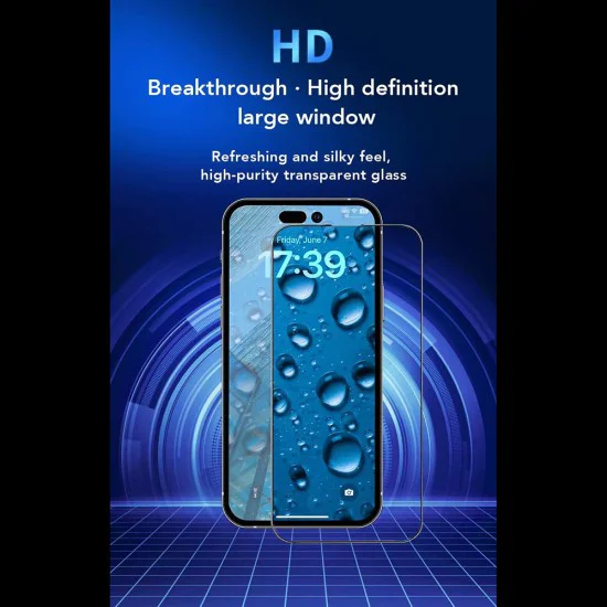 Протектор за iPhone 15 Pro - ANANK - 2.5D протектор за екран с подсилени ръбове - Черен
