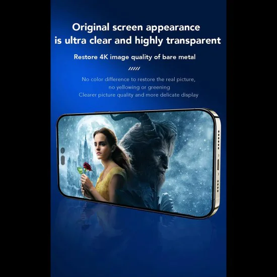 Протектор за iPhone 15 Pro - ANANK - 2.5D протектор за екран с подсилени ръбове - Черен