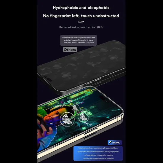 Протектор за протектор за екран с пръстови отпечатъци - ANANK - 2.5D 1X Reinforced Anti - iPhone 16 Pro Max