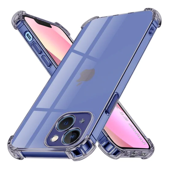 Калъф за iPhone 13 mini - Techsuit - Удароустойчив Clear Silicone - Опушено Черен
